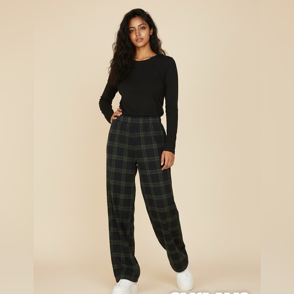 Black and Green Plaid PJ Pants